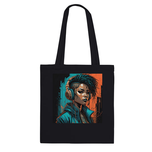 Punk Rock Girl Graff. Orange & Torq. - Premium Tote Bag