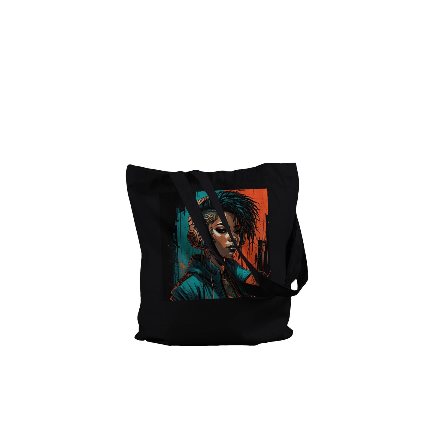 Punk Rock Girl Graff. Orange & Torq. - Premium Tote Bag