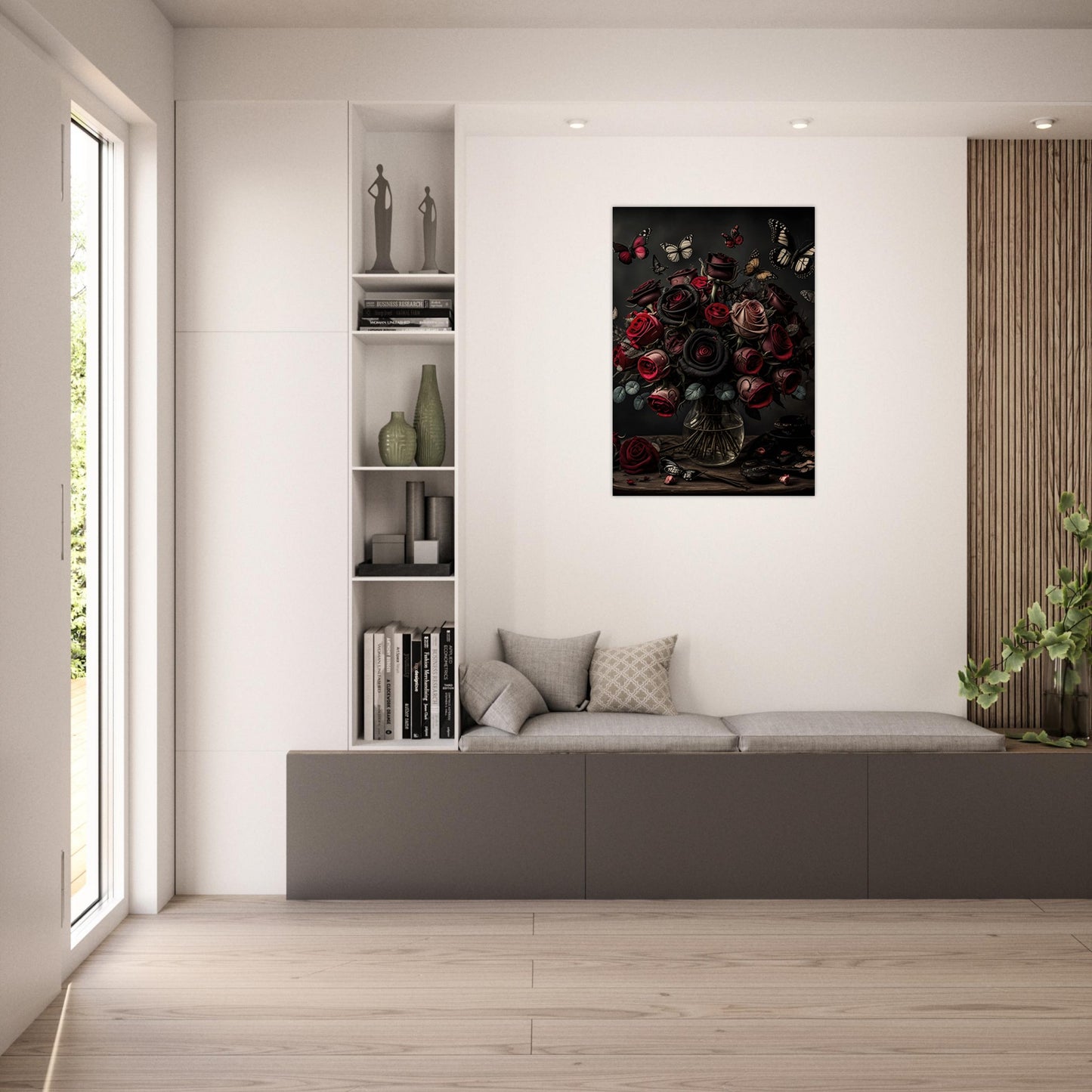 Museum-Quality Matte Paper Poster - Roses and Butterflies