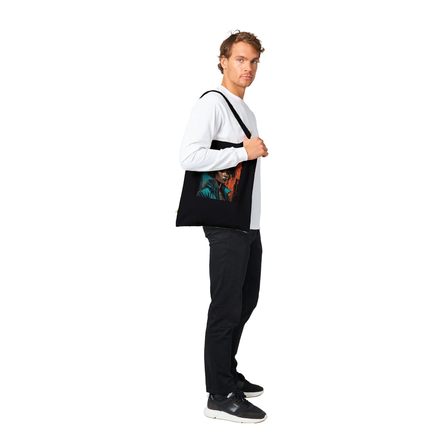 Punk Rock Girl Graff. Orange & Torq. - Premium Tote Bag