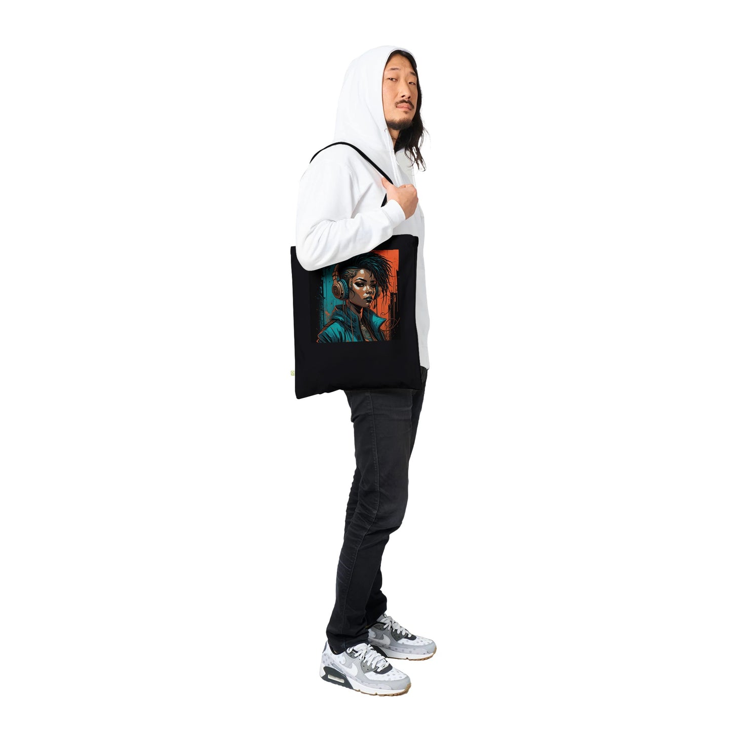 Punk Rock Girl Graff. Orange & Torq. - Premium Tote Bag